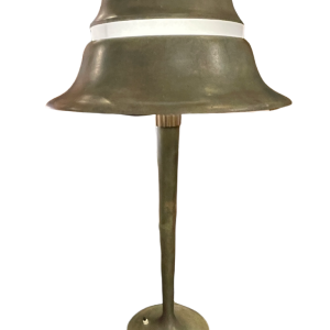 JEAN PERZEL (73cm) Rare Art Deco Table Lamp N°516 Bronze & Opaline Glass 1936