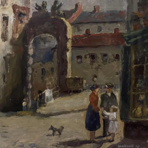 Albert DANDOY (1885-1977): "Namur - Le marché au foin" (Namur - The hay market)
