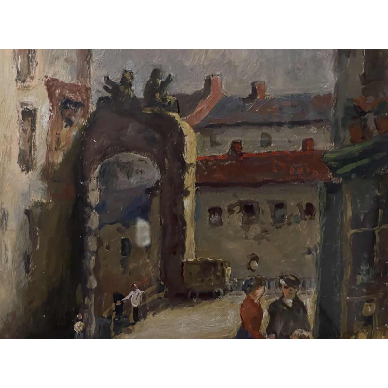 Albert DANDOY (1885-1977): "Namur - Le marché au foin" (Namen - De hooimarkt)