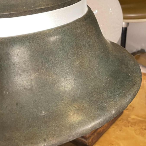 JEAN PERZEL (73cm) Rare Lampe a` poser Art De´co N°516 Bronze Verre Opalin 1936