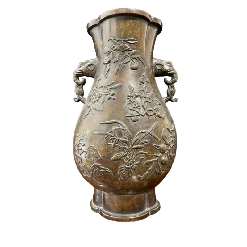 Vase balustre en bronze, Chine XVIIIe