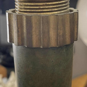 JEAN PERZEL (73cm) Rare Art Deco Table Lamp N°516 Bronze & Opaline Glass 1936