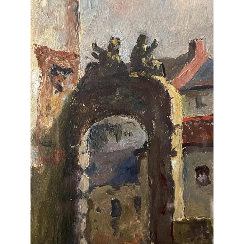 Albert DANDOY (1885-1977): "Namur - Le marché au foin" (Namur - The hay market)