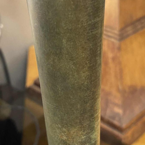 JEAN PERZEL (73cm) Rare Lampe a` poser Art De´co N°516 Bronze Verre Opalin 1936