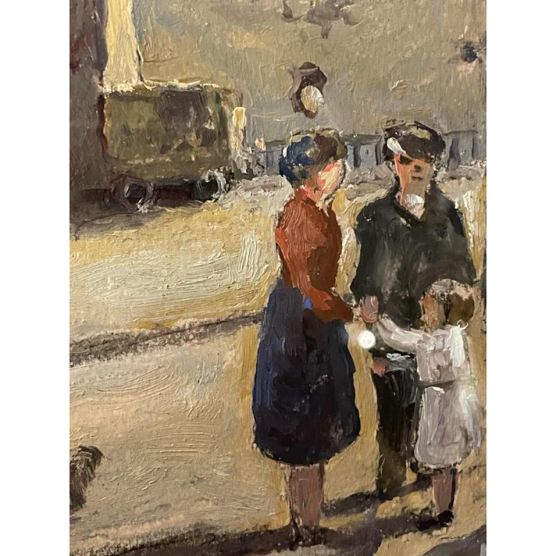 Albert DANDOY (1885-1977): "Namur - Le marché au foin" (Namur - The hay market)