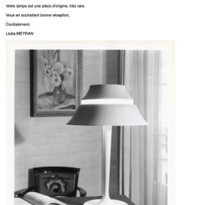 JEAN PERZEL (73cm) Rare Lampe a` poser Art De´co N°516 Bronze Verre Opalin 1936