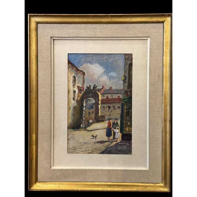 Albert DANDOY (1885-1977): "Namur - Le marché au foin" (Namen - De hooimarkt)