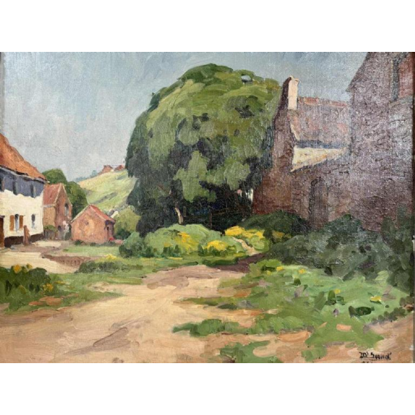 Jean-Baptiste Scoriel "Spring landscape" oil on canvas