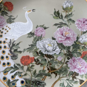 Naoka Nobata voor Franklin Mint, 12 porseleinen borden, vogels en bloemen uit het Verre Oosten