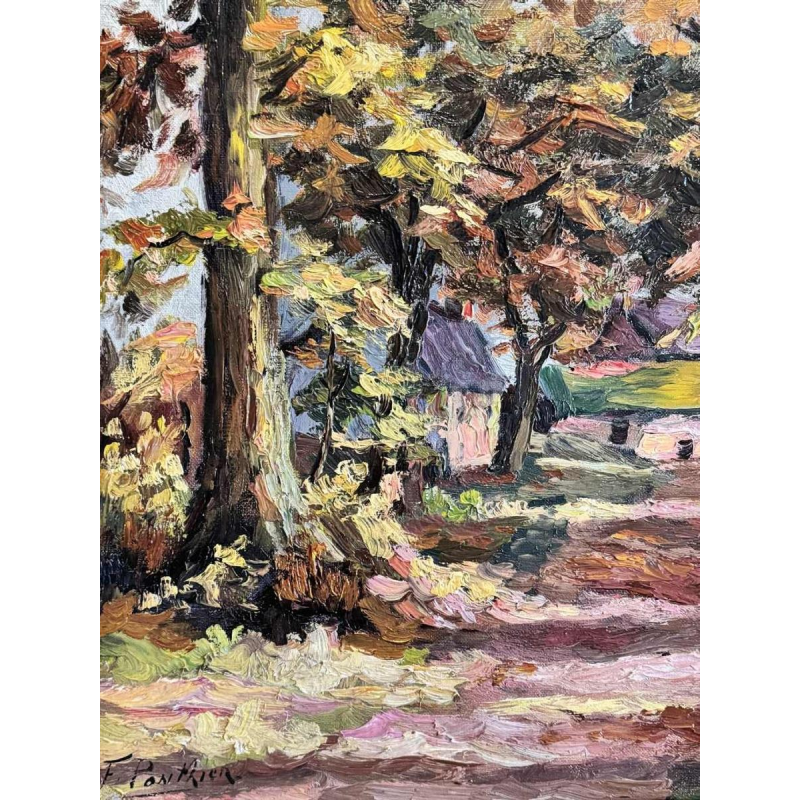 Fernand PONTHIER (1885-1952): « Autumn in Ligneuville » painting oil on canvas, 1931