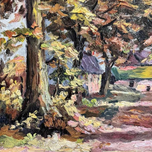 Fernand PONTHIER (1885-1952): « Herfst in Ligneuville » schilderij olie op doek, 1931