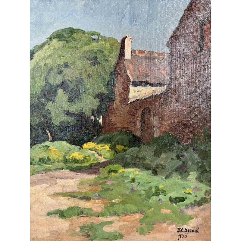 Jean-Baptiste Scoriel "paysage printanier" huile sur toile