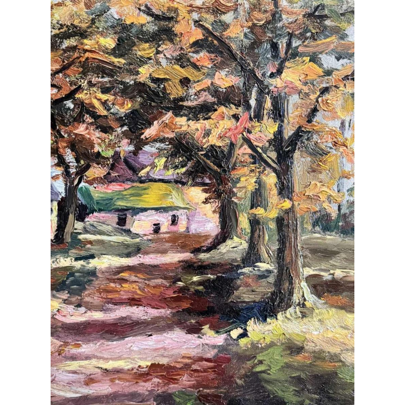 Fernand PONTHIER (1885-1952): « Autumn in Ligneuville » painting oil on canvas, 1931