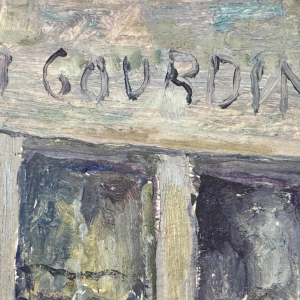 Albert DANDOY : « GOURDIN Haute Marcelle street Namur » painting oil on cardboard