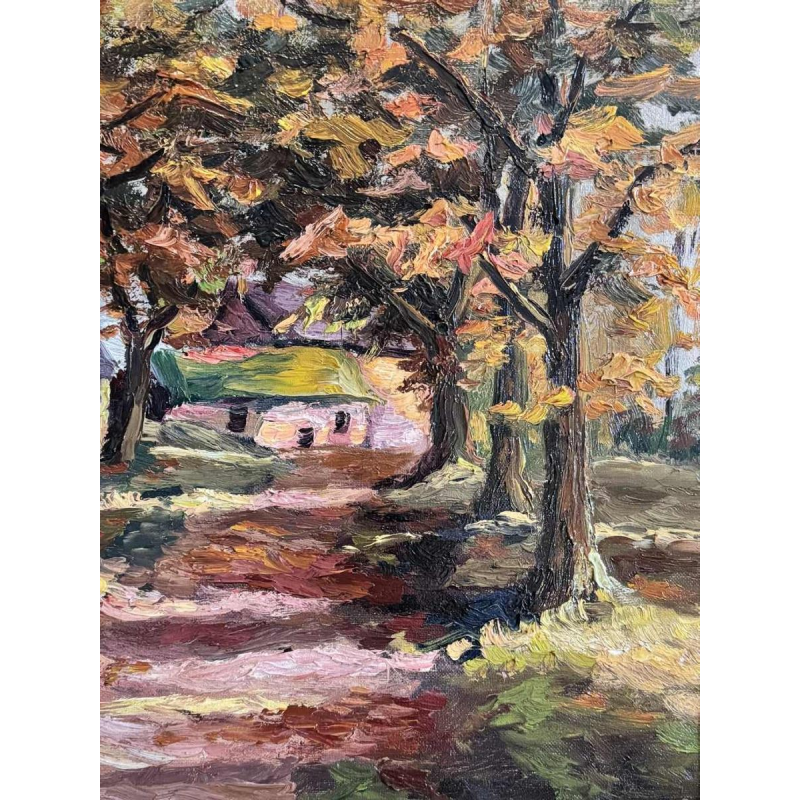 Fernand PONTHIER (1885-1952): « Autumn in Ligneuville » painting oil on canvas, 1931