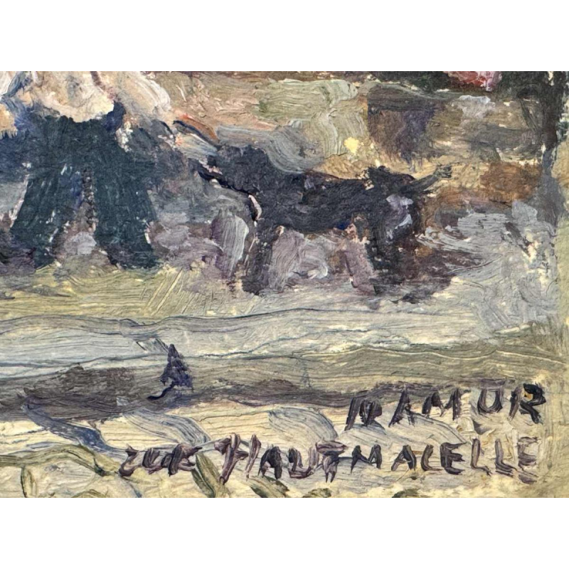 Albert DANDOY : « GOURDIN Haute Marcelle straat Namen » schilderij olie op karton