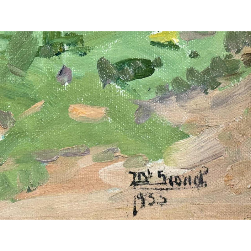 Jean-Baptiste Scoriel "paysage printanier" huile sur toile