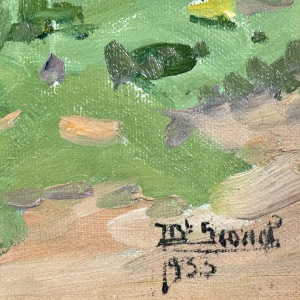 Jean-Baptiste Scoriel "paysage printanier" huile sur toile