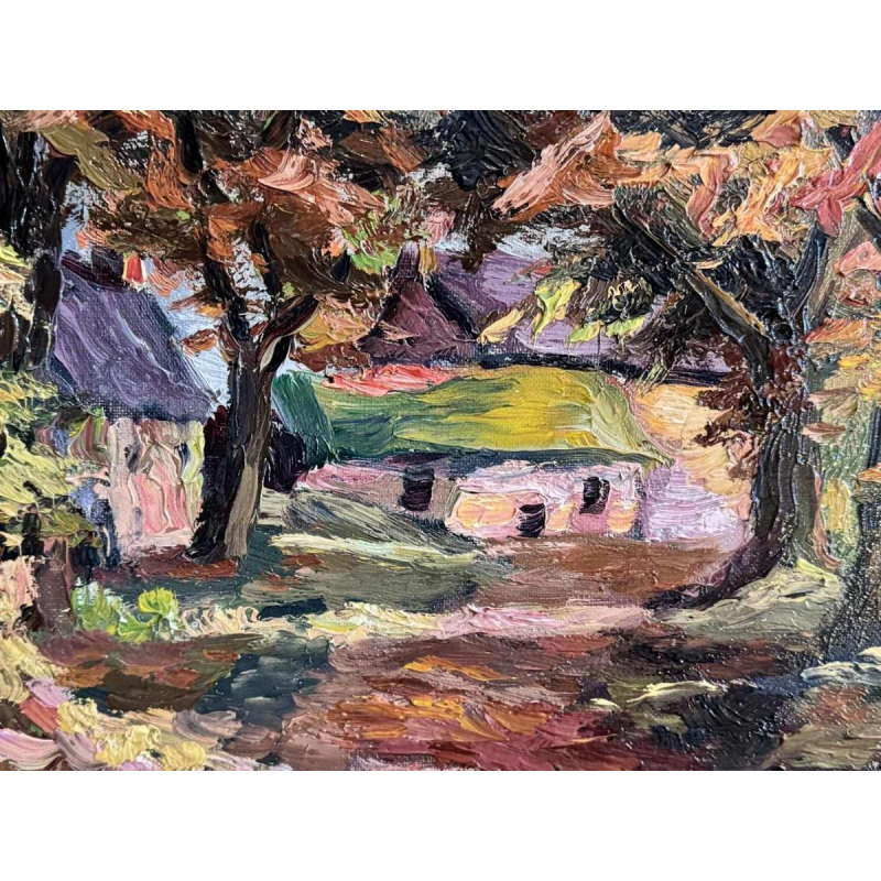 Fernand PONTHIER (1885-1952): « Autumn in Ligneuville » painting oil on canvas, 1931