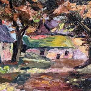 Fernand PONTHIER (1885-1952): « Autumn in Ligneuville » painting oil on canvas, 1931