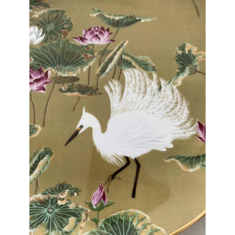 Naoka Nobata voor Franklin Mint, 12 porseleinen borden, vogels en bloemen uit het Verre Oosten