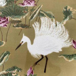 Naoka Nobata voor Franklin Mint, 12 porseleinen borden, vogels en bloemen uit het Verre Oosten