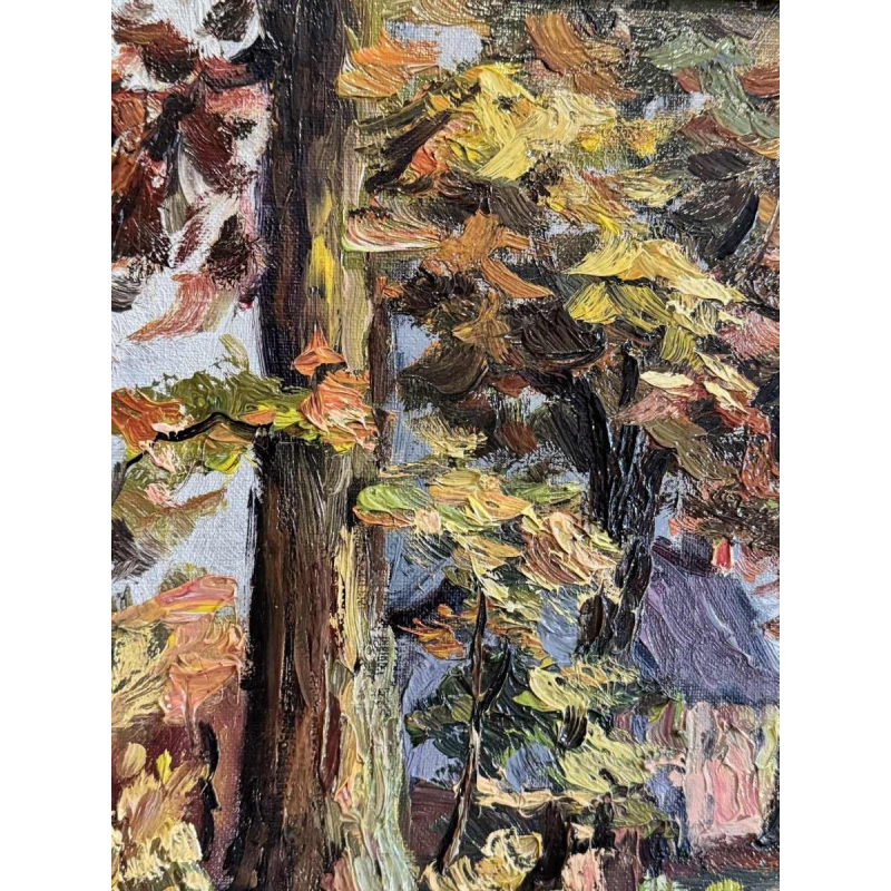 Fernand PONTHIER (1885-1952): « Herfst in Ligneuville » schilderij olie op doek, 1931