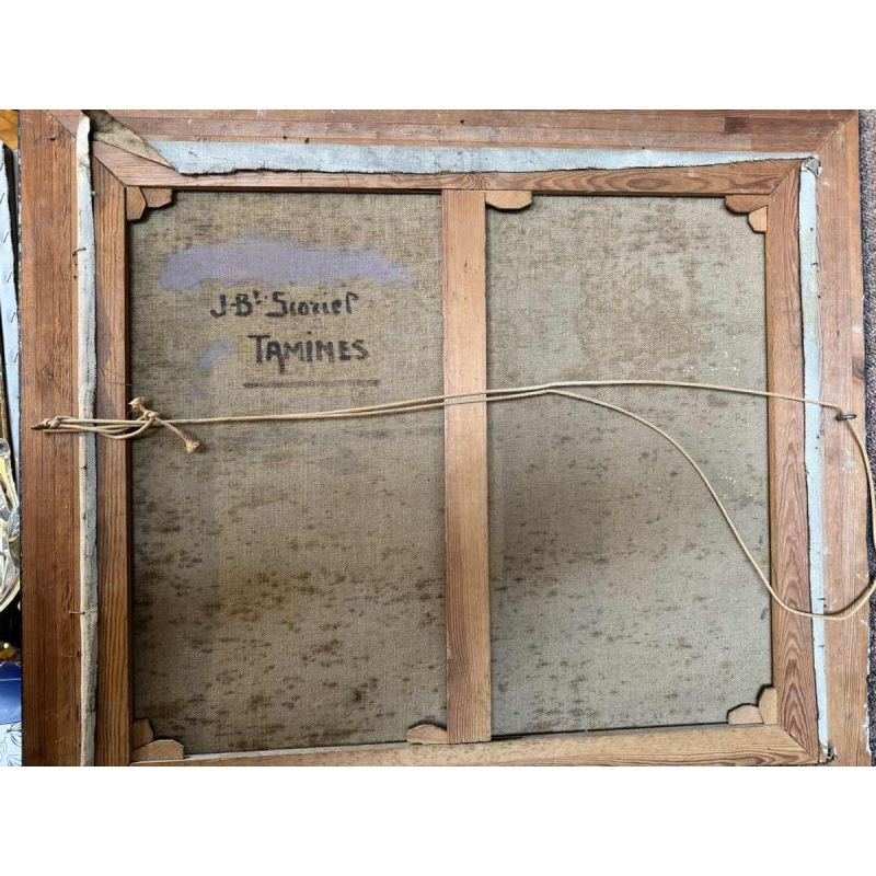 Jean-Baptiste Scoriel "paysage printanier" huile sur toile