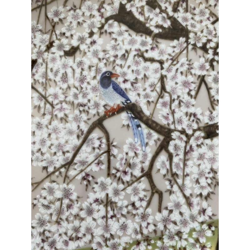 Naoka Nobata pour Franklin Mint, 12 assiettes en porcelaine, oiseaux et fleurs de l'Extrême - Orient