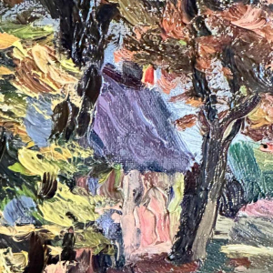 Fernand PONTHIER «Automne à Ligneuville » peinture huile sur toile, 1931