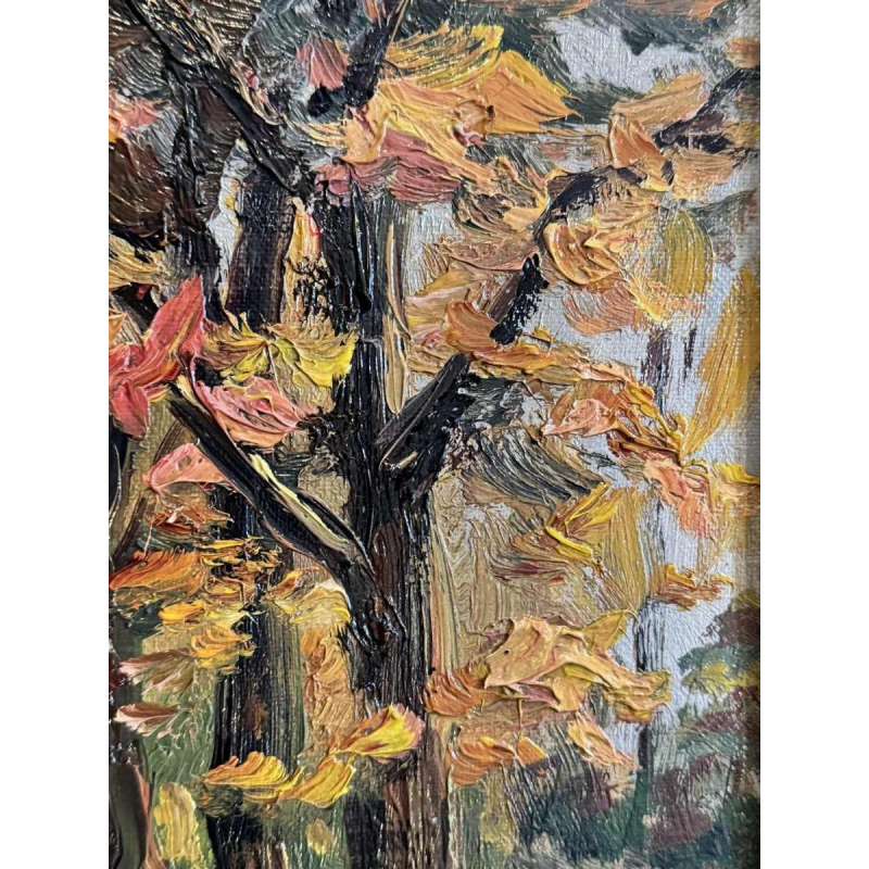 Fernand PONTHIER (1885-1952): « Herfst in Ligneuville » schilderij olie op doek, 1931