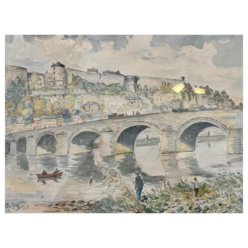 G. JACOBS « Namur - Le pont de Jambes et la Citadelle » en 1931