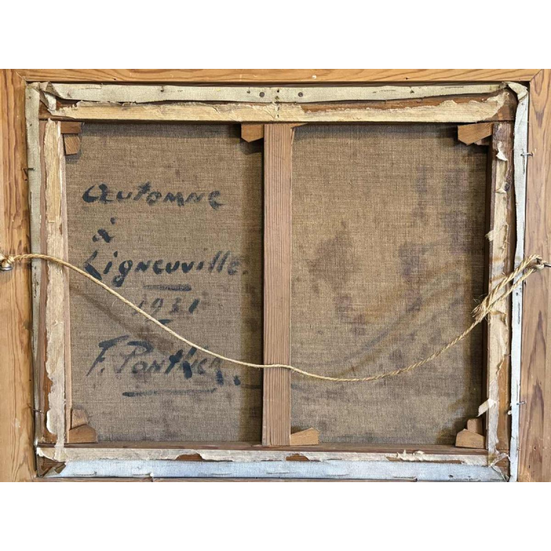 Fernand PONTHIER «Automne à Ligneuville » peinture huile sur toile, 1931