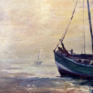 Albert DANDOY (1885-1977): Rare marine - sailing trawler