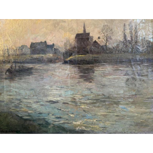 Modeste Jean LHOMME (1883-1946): La Meuse à Chockier 1929 (The Meuse at Chockier 1929)