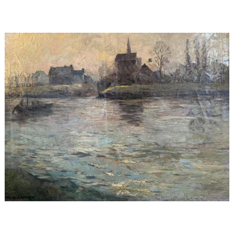 Modeste Jean LHOMME (1883-1946): « La Meuse à Chockier 1929 »