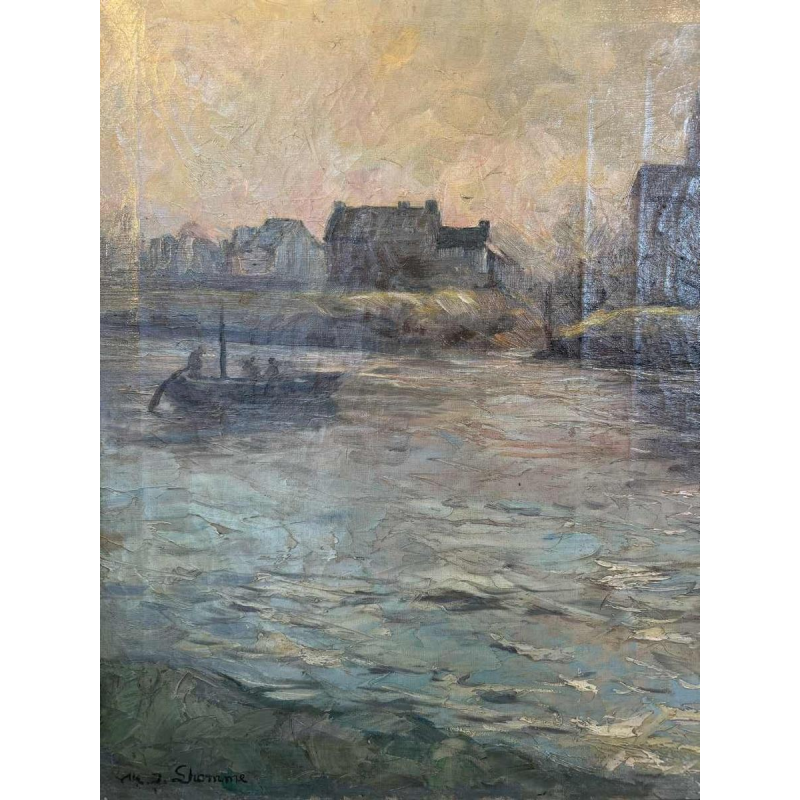 Modeste Jean LHOMME (1883-1946): La Meuse à Chockier 1929 (The Meuse at Chockier 1929)