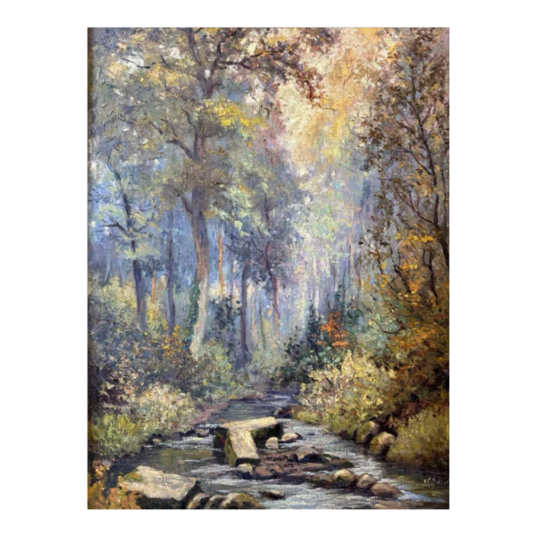 Albert DANDOY : « Le matin dans la Marlagne » Namur autumn 1928 painting oil on canvas, 1928