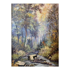 Albert DANDOY : « Le matin dans la Marlagne » Namur autumn 1928 painting oil on canvas, 1928