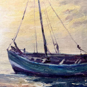 Albert DANDOY (1885-1977): rare marine - chalutier à voile