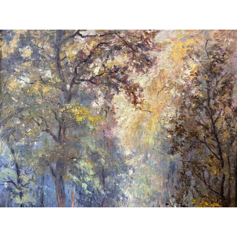 Albert DANDOY : « Le matin dans la Marlagne » Namen herfst 1928 schilderij olie op doek, 1928