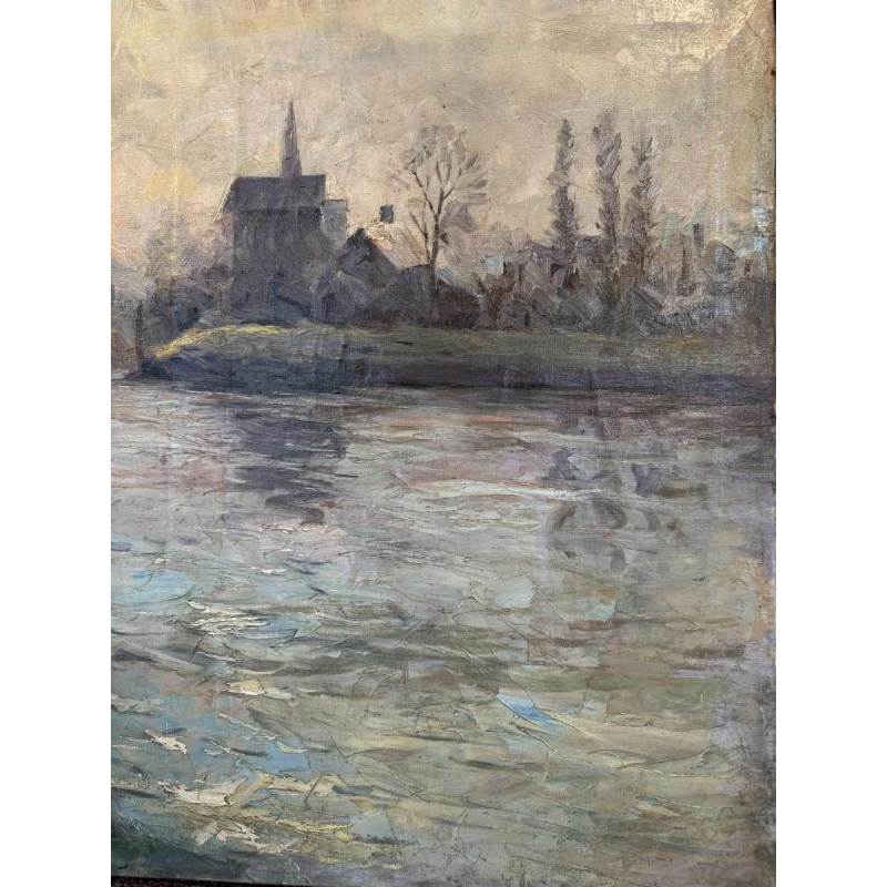 Modeste Jean LHOMME (1883-1946): La Meuse à Chockier 1929 (De Maas bij Chockier 1929)