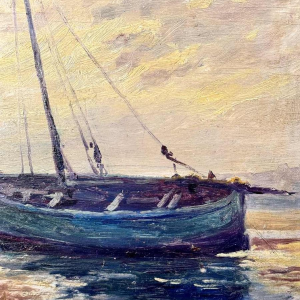 Albert DANDOY (1885-1977): Rare marine - sailing trawler