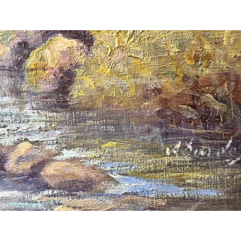 Albert DANDOY : « Le matin dans la Marlagne » à Namur , peinture, 1928