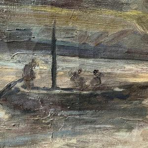 Modeste Jean LHOMME (1883-1946): La Meuse à Chockier 1929 (De Maas bij Chockier 1929)