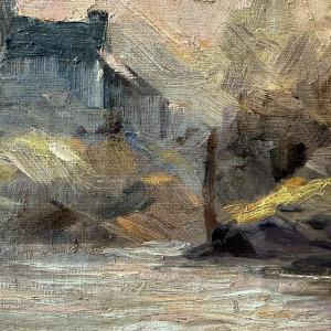 Modeste Jean LHOMME (1883-1946): La Meuse à Chockier 1929 (De Maas bij Chockier 1929)