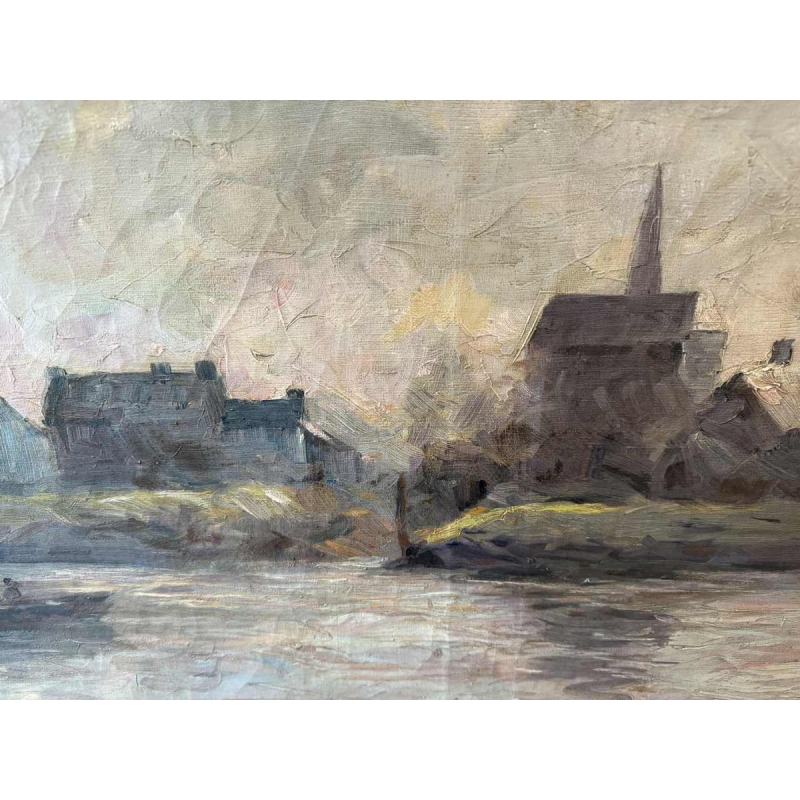 Modeste Jean LHOMME (1883-1946): La Meuse à Chockier 1929 (De Maas bij Chockier 1929)