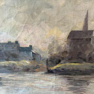 Modeste Jean LHOMME (1883-1946): La Meuse à Chockier 1929 (De Maas bij Chockier 1929)