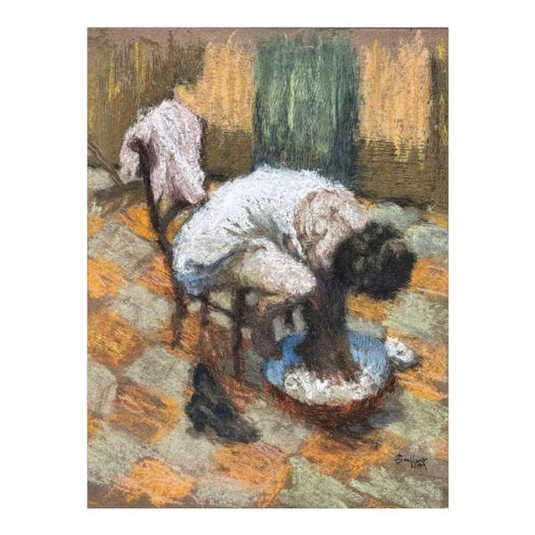 Charles GRAFFART ‘ La toilette des pieds ’ painting mixed technique on paper