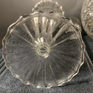 MURANO, ensemble carafe 6 verres et mélangeur, verre soufflé incolore, 1980s